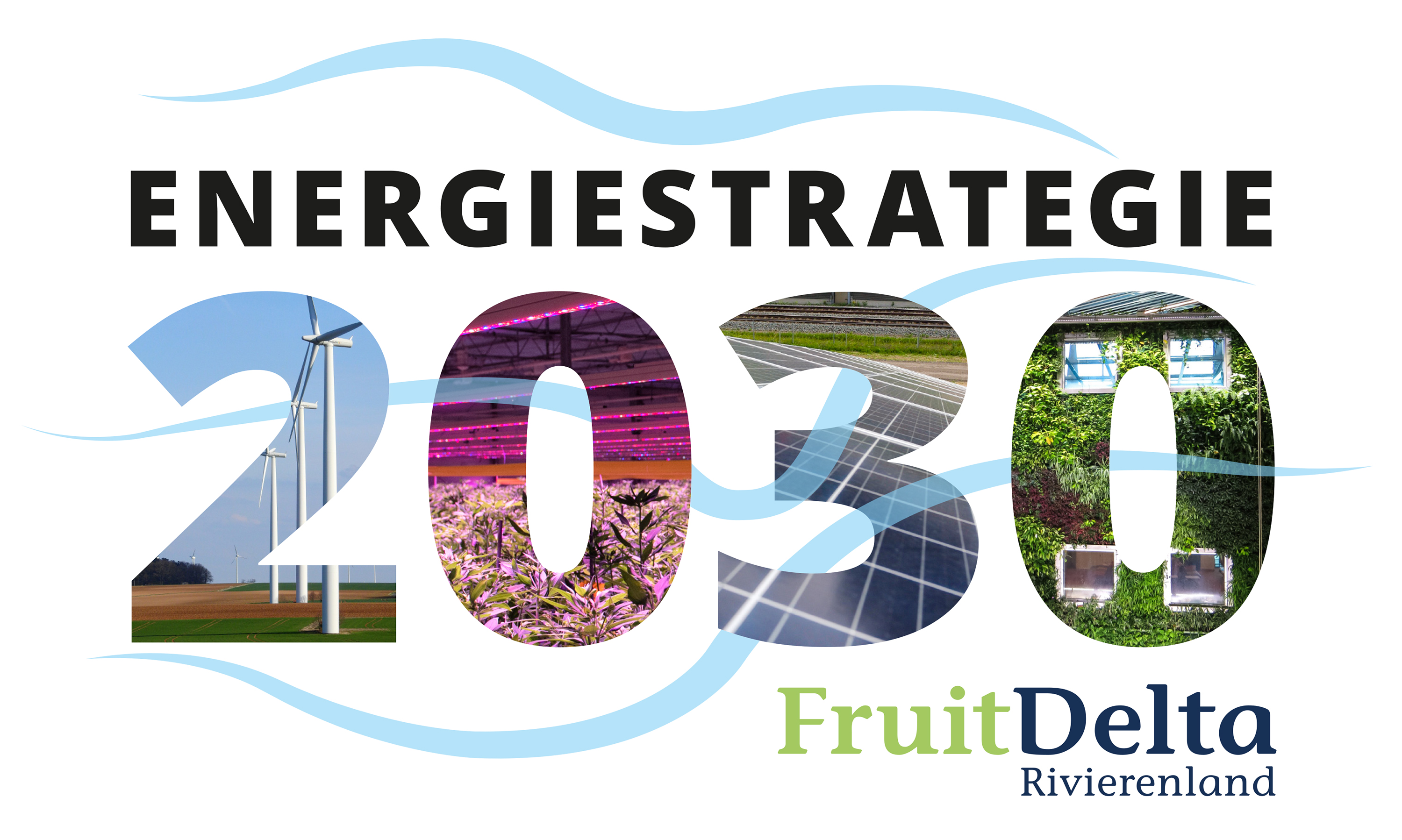 Grafische verbeelding van de Rivierenlandrivieren tekst (energiestrategie 2030 FruitDelta